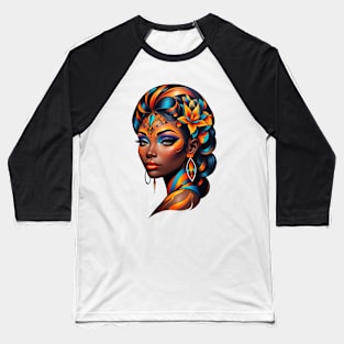 Black Woman Tribal Art retro vintage tattoo design Baseball T-Shirt